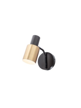 Immagine di Applique Metallo Nero Con Cilindro Ottone Aurum 1xE27 Smarter Lighting