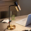 Immagine di Lampada Da Tavolo Orientabile Metallo Nero Ottone Aurum 1xE27 Smarter Lighting
