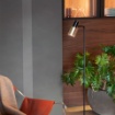 Immagine di Piantana Metallo Nero Diffusore Ottone Orientabile Aurum Smarter Lighting
