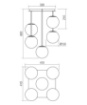 Immagine di Lampadario 5 Luci Globi Vetro Fume Trasparente Boldy Smarter Lighting