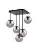 Immagine di Lampadario 5 Luci Globi Vetro Fume Trasparente Boldy Smarter Lighting