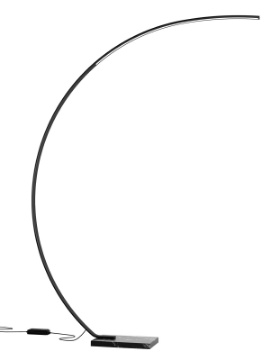 Immagine di Piantana Curva Carver Led 16w 3000k Dimmerabile Arco Nero Smarter Lighting