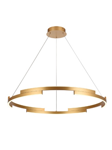 Immagine di Lampadario Design Castle Cerchio Oro 80cm Led 45w Dimmerabile Smarter
