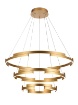 Immagine di Lampadario Salotto 3 Cerchi Led Castle Oro 80w 3000k Dimmerabile Smarter