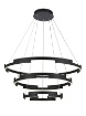 Immagine di Lampadario Soggiorno Nero 3 Cerchi Led 80w 3000k Dimmerabile Castle Smarter