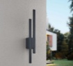 Immagine di Applique Antracite Doppia Bacchetta Led Indiretto Tawa IP54 Trio Lighting