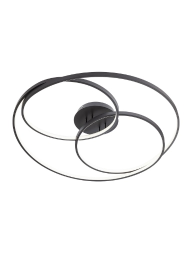Immagine di Plafoniera Moderna Cerchi Led 92w Centrix Nero Smarter Lighting