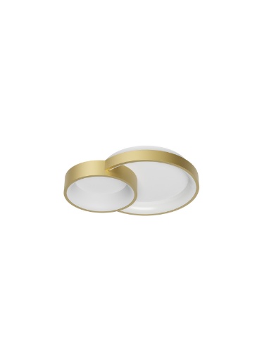 Immagine di Plafoniera Soffitto 2 Cerchi Led CCT 40w Dimmerabile Combi Oro Smarter Lighting