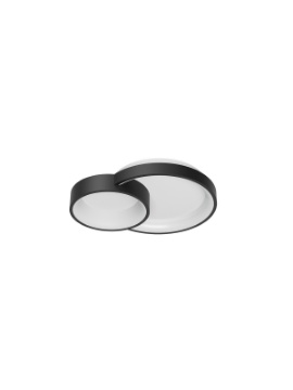 Immagine di Plafoniera Soffitto 2 Cerchi Led 40w CCT Switch Dimmer Combi Nero Smarter Lighting