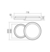 Immagine di Plafoniera Soffitto 2 Cerchi Nero Led CCT 50w Dimmerabile Combi Smarter
