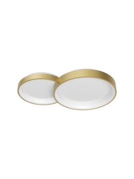 Immagine di Plafoniera Soffitto 2 Cerchi Oro Led 50w CCT 3000K 6500K Dimmerabile Combi Smarter