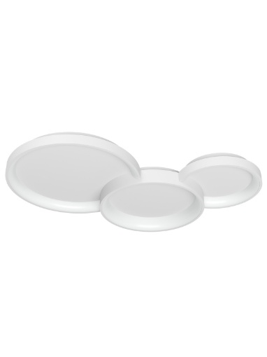 Immagine di Plafoniera Combi 3 Cerchi Bianchi Led 72w Switch Dimmer 3000k-6500k Smarter Lighting