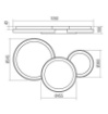Immagine di Plafoniera Combi 3 Cerchi Oro Led 72w Dimmerabile 3000k-6500k Smarter