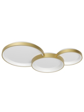 Immagine di Plafoniera Combi 3 Cerchi Oro Led 72w Dimmerabile 3000k-6500k Smarter