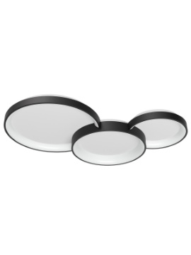 Immagine di Plafoniera Combi 3 Cerchi Nero Led 72w CCT Switch Dimmer Smarter Lighting