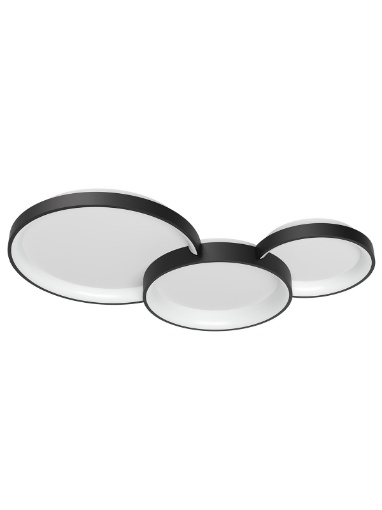 Immagine di Plafoniera Combi 3 Cerchi Nero Led 72w CCT Switch Dimmer Smarter Lighting