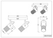 Immagine di Faretto Industrial Tosh Spots Orientabili 2xE14 Effetto Legno Bianco con Gabbia Metallica Trio Lighting