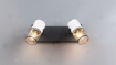 Immagine di Faretto Industrial Tosh Spots Orientabili 2xE14 Effetto Legno Bianco con Gabbia Metallica Trio Lighting
