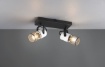 Immagine di Faretto Industrial Tosh Spots Orientabili 2xE14 Effetto Legno Bianco con Gabbia Metallica Trio Lighting