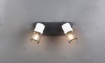 Immagine di Faretto Industrial Tosh Spots Orientabili 2xE14 Effetto Legno Bianco con Gabbia Metallica Trio Lighting