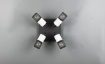 Immagine di Plafoniera Industrial  Tosh 4 Faretti E14 in Legno Bianco e Gabbia Metallica Orientabili Trio Lighting