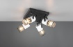 Immagine di Plafoniera Industrial  Tosh 4 Faretti E14 in Legno Bianco e Gabbia Metallica Orientabili Trio Lighting