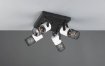 Immagine di Plafoniera Industrial  Tosh 4 Faretti E14 in Legno Bianco e Gabbia Metallica Orientabili Trio Lighting