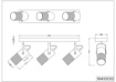Immagine di Piastra Rettangolare 3 Faretti E14 Orientabili con Legno Bianco e Gabbia Metallica Tosh Trio Lighting 
