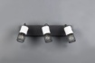 Immagine di Piastra Rettangolare 3 Faretti E14 Orientabili con Legno Bianco e Gabbia Metallica Tosh Trio Lighting 