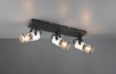 Immagine di Piastra Rettangolare 3 Faretti E14 Orientabili con Legno Bianco e Gabbia Metallica Tosh Trio Lighting 