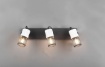 Immagine di Piastra Rettangolare 3 Faretti E14 Orientabili con Legno Bianco e Gabbia Metallica Tosh Trio Lighting 
