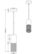 Immagine di Piccola Lampada a Sospensione Tosh Gabbia Metallica con Inserto Legno Bianco Trio Lighting 