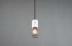 Immagine di Piccola Lampada a Sospensione Tosh Gabbia Metallica con Inserto Legno Bianco Trio Lighting 