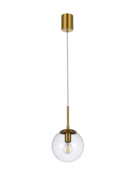 Immagine di Sospensione Global Ottone Sfera Vetro Trasparente 15 cm Smarter Lighting