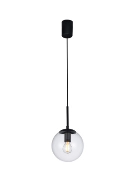 Immagine di Sospensione Global Nero Sfera Vetro Trasparente 15 cm Smarter Lighting