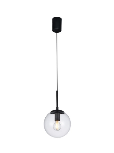 Immagine di Sospensione Global Nero Sfera Vetro Trasparente 15 cm Smarter Lighting