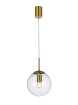 Immagine di Sospensione Sfera Vetro Trasparente 20 cm Global Ottone Smarter