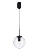 Immagine di Sospensione Sfera Vetro Trasparente 20 cm Global Nero Smarter Lighting