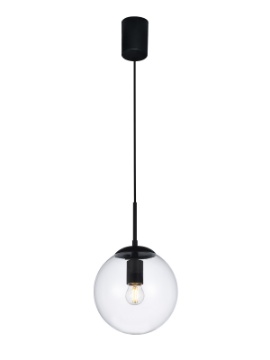 Immagine di Sospensione Sfera Vetro Trasparente 20 cm Global Nero Smarter Lighting