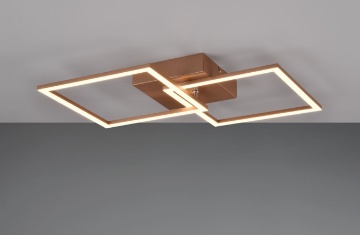 Immagine di Lampada Led Moderna da Parete o Soffitto Quadrati Orientabili Color Caffè Trail Trio Lighting 