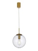 Immagine di Lampadario Pendente Boccia Vetro Trasparente 25 cm Global Ottone Smarter Lighting