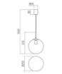 Immagine di Lampadario Pendente Boccia Vetro Trasparente 25 cm Global Nero Smarter Lighting