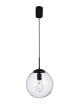 Immagine di Lampadario Pendente Boccia Vetro Trasparente 25 cm Global Nero Smarter Lighting