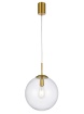 Immagine di Lampadario Cucina Sfera Boccia Vetro Trasparente 30 cm Global Ottone Smarter Lighting