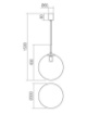 Immagine di Lampadario Cucina Sfera Boccia Vetro Trasparente 30 cm Global Ottone Smarter Lighting