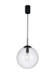 Immagine di Lampadario Cucina Sfera Boccia Vetro Trasparente 30 cm Global Nero Smarter Lighting