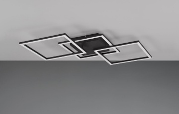 Immagine di Plafoniera Applique Moderna Trail Nero Quadrati Led Orientabili Trio Lighting