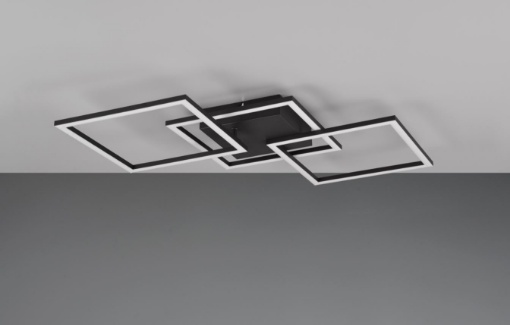 Immagine di Plafoniera Applique Moderna Trail Nero Quadrati Led Orientabili Trio Lighting