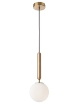 Immagine di Lampada Pendente Ottone Sfera Bianca Per Comodino Camera Da Letto Haiku Smarter