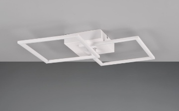 Immagine di Plafoniera Applique Bianca Doppio Quadrato Orientabile Led 4000k Luce Bianco Neutro Trail Trio Lighting
